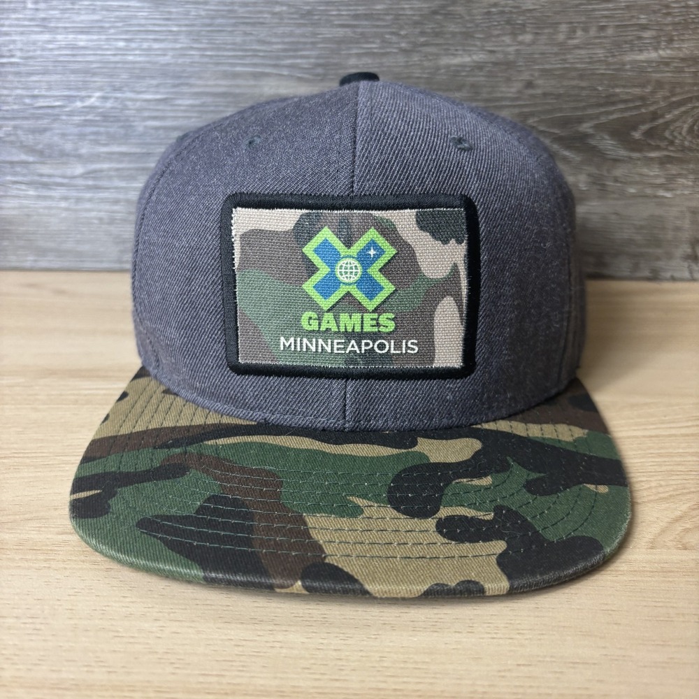 X Games Hat Cap Snap Back Gray Camo Mens Minneapolis Skateboarding